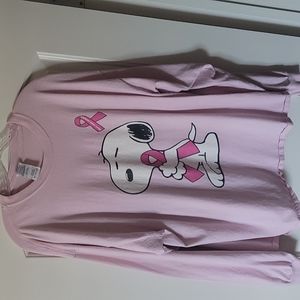 Snoopy Breast Cancer Awardness Long Sleeve Shirt